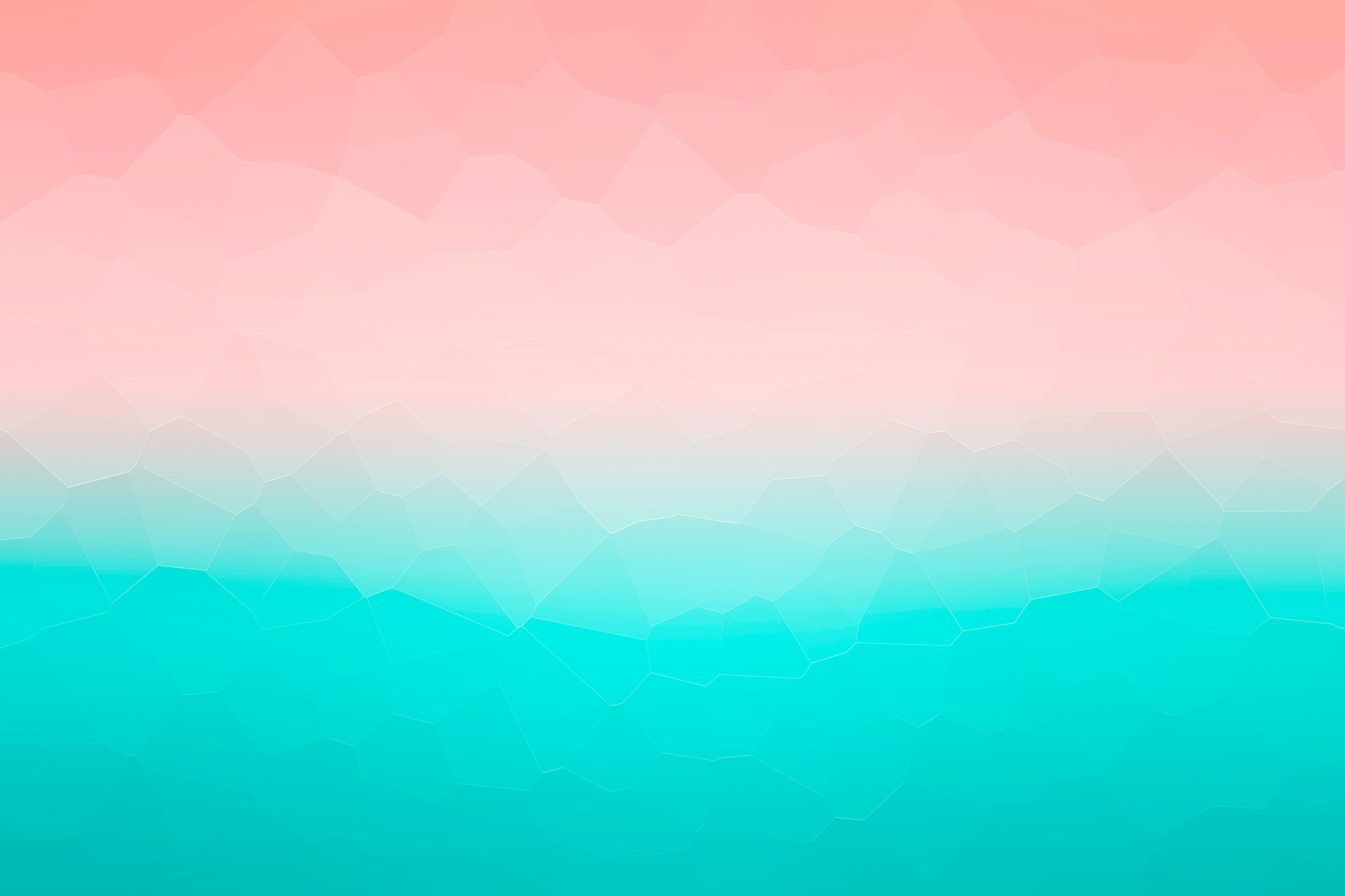 Abstract Defocused Polygonal Seascape Background in Pastel Pink and Teal